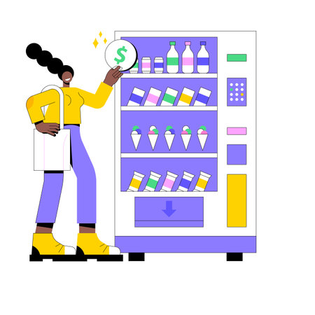 Vending machine abstract concept vector illustration.のイラスト素材