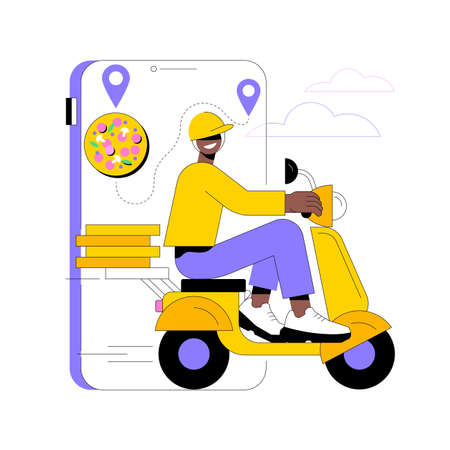 Food delivery service abstract concept vector illustration.のイラスト素材