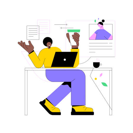 Distance working abstract concept vector illustration.のイラスト素材