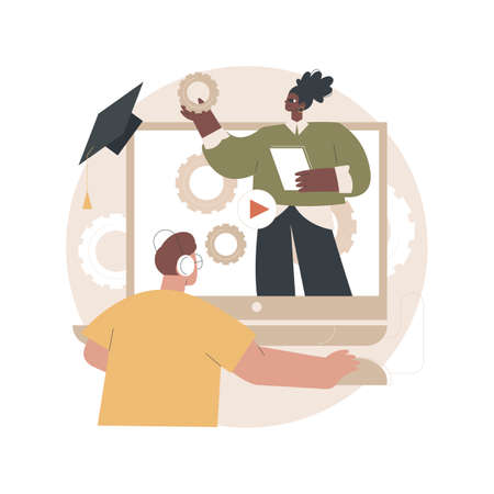 Information technology courses abstract concept vector illustration.のイラスト素材
