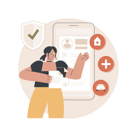 On-demand insurance abstract concept vector illustration.のイラスト素材