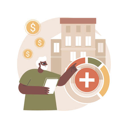 Healthcare expenses of retirees abstract concept vector illustration.のイラスト素材