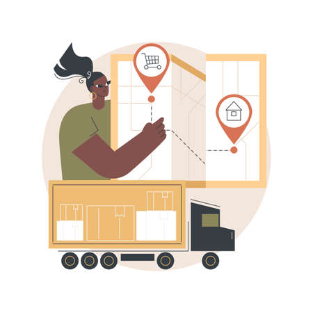 Order shipped abstract concept vector illustration.のイラスト素材