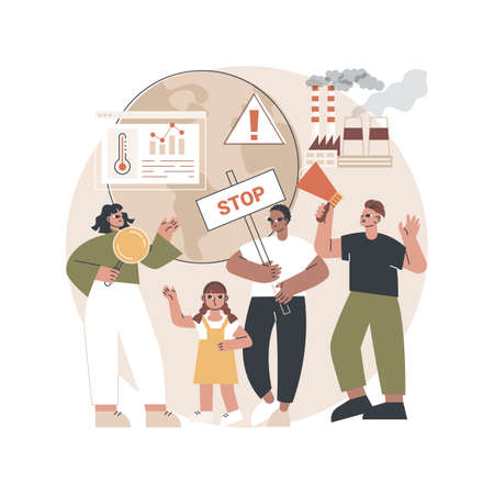 Climate change abstract concept vector illustration.のイラスト素材