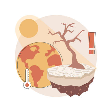Drought abstract concept vector illustration.のイラスト素材