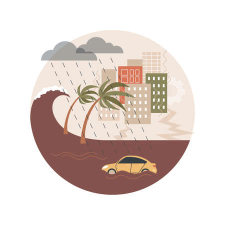 Flood abstract concept vector illustration.のイラスト素材