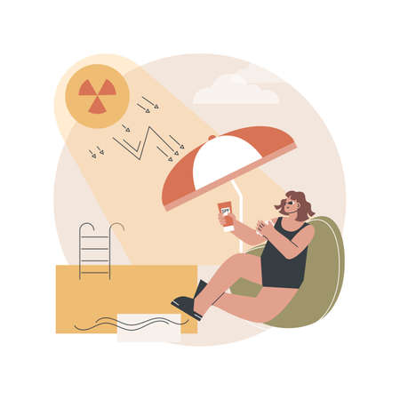 Ultraviolet radiation abstract concept vector illustration.のイラスト素材