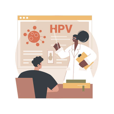 HPV education programs abstract concept vector illustration.のイラスト素材