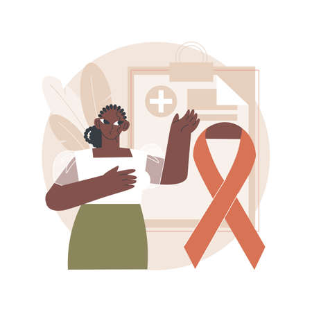 Breast cancer abstract concept vector illustration.のイラスト素材