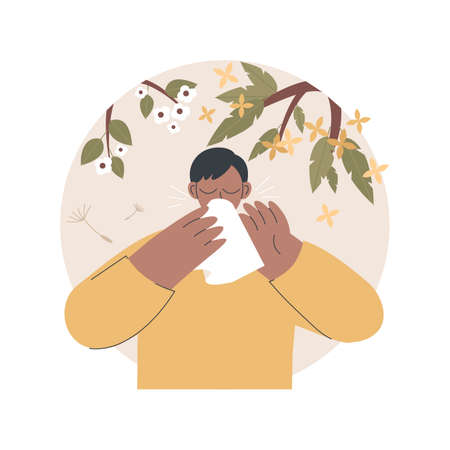Seasonal allergy abstract concept vector illustration.のイラスト素材