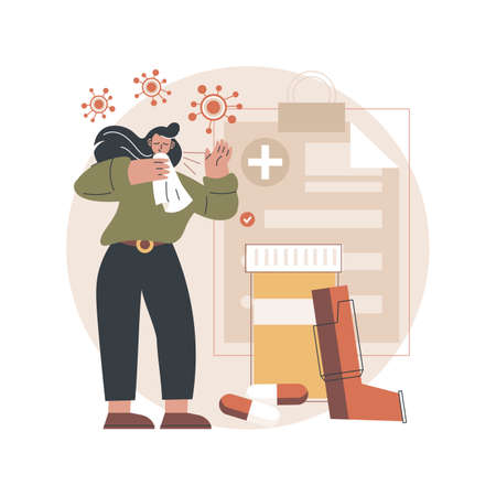 Allergic diseases abstract concept vector illustration.のイラスト素材