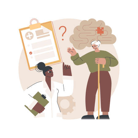 Alzheimer disease abstract concept vector illustration.のイラスト素材