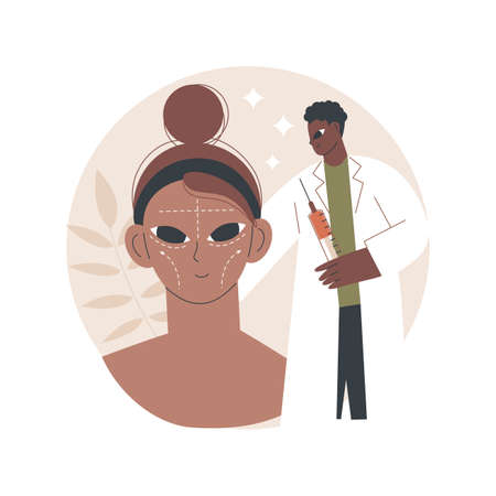 Facial contouring abstract concept vector illustration.のイラスト素材