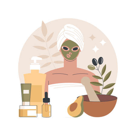 Organic cosmetics abstract concept vector illustration.のイラスト素材