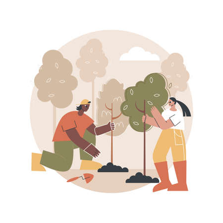 Reforestation abstract concept vector illustration.のイラスト素材