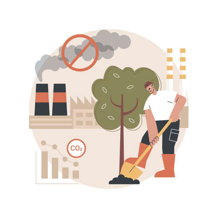 Reduction of gas emissions abstract concept vector illustration.のイラスト素材