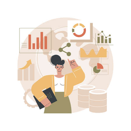 Climate data share and use abstract concept vector illustration.のイラスト素材