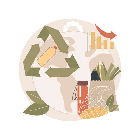 Reduce Reuse Recycle abstract concept vector illustration.のイラスト素材