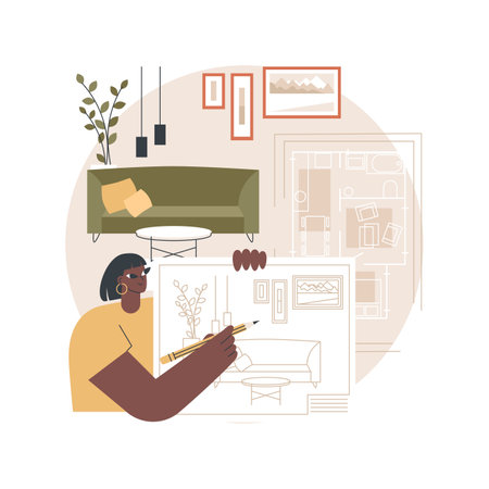 Interior design abstract concept vector illustration.のイラスト素材
