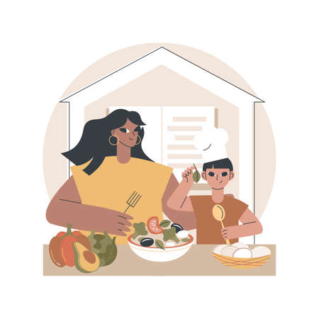Home cooking abstract concept vector illustration.のイラスト素材