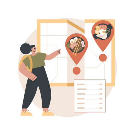 Culinary tourism abstract concept vector illustration.のイラスト素材
