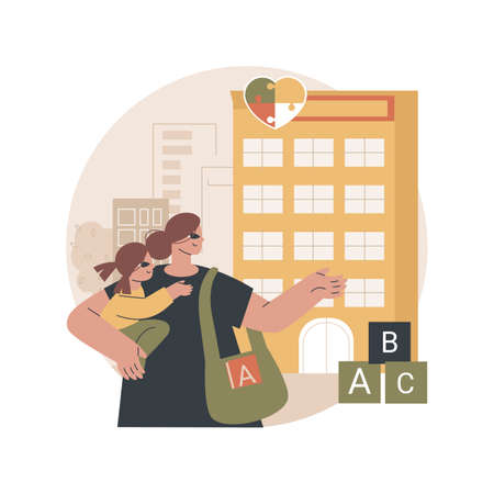 Autism center abstract concept vector illustration.のイラスト素材