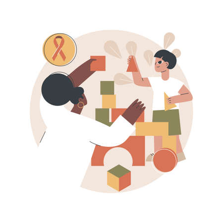 Autism treatment abstract concept vector illustration.のイラスト素材