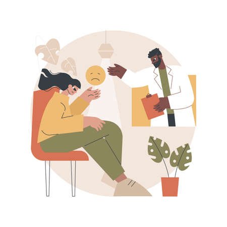 Depression counseling abstract concept vector illustration.のイラスト素材