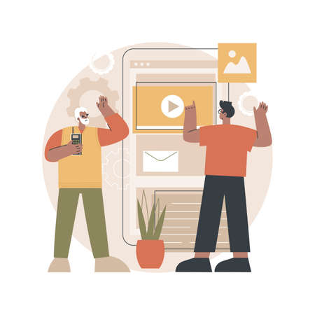 Technology gap abstract concept vector illustration.のイラスト素材