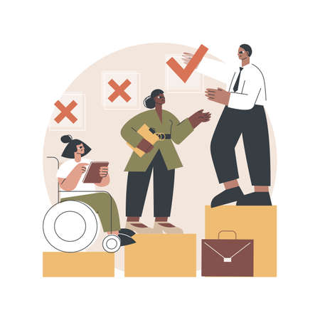 Workplace discrimination abstract concept vector illustration.のイラスト素材