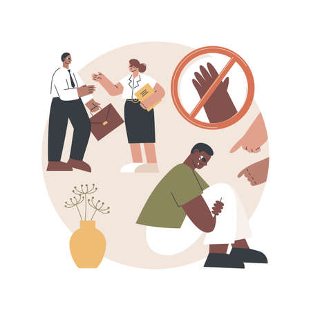 Racial discrimination abstract concept vector illustration.のイラスト素材