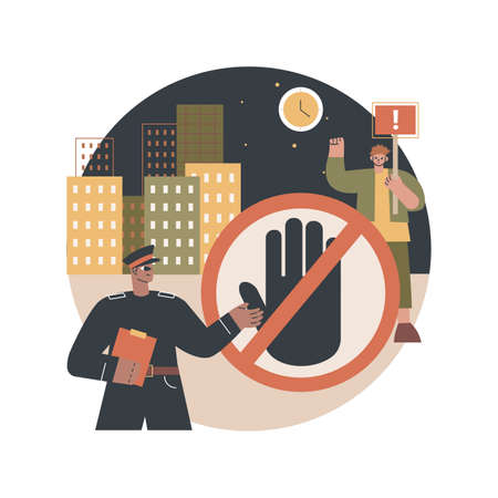 Curfew abstract concept vector illustration.のイラスト素材