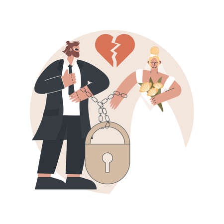 Forced marriage abstract concept vector illustration.のイラスト素材