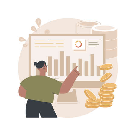 Data monetization abstract concept vector illustration.のイラスト素材