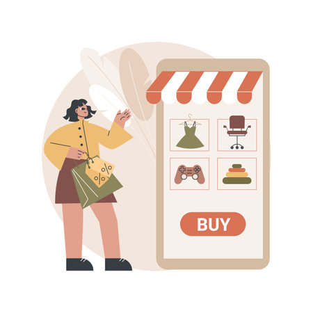 Online shopping abstract concept vector illustration.のイラスト素材