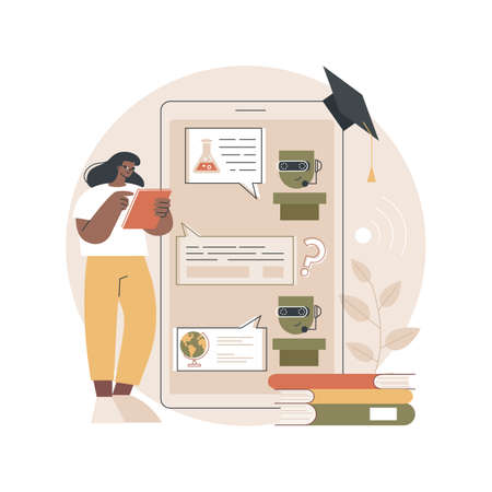 Chatbot self learning abstract concept vector illustration.のイラスト素材