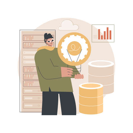 Innovative big data solutions abstract concept vector illustration.のイラスト素材