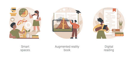 Modern educational technology abstract concept vector illustrations.のイラスト素材