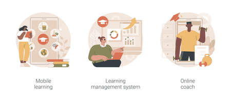 Learning management system abstract concept vector illustrations.のイラスト素材