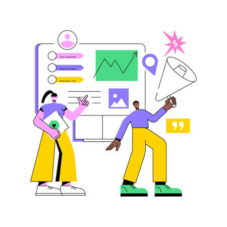 Marketing campaign management abstract concept vector illustration.のイラスト素材