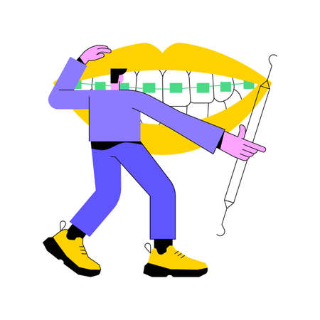 Dental braces abstract concept vector illustration.のイラスト素材