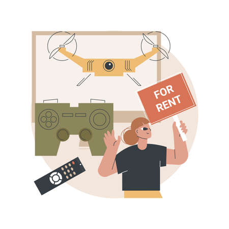 Renting electronic device abstract concept vector illustration.