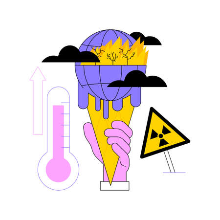 Global warming abstract concept vector illustration.のイラスト素材