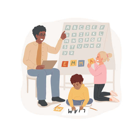 Writing personal name isolated cartoon vector illustrations.のイラスト素材