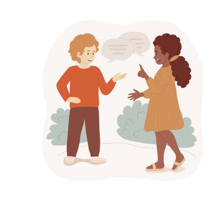 Create situation dialogue isolated cartoon vector illustrations.のイラスト素材