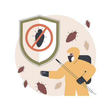 Home pest insects control abstract concept vector illustration.のイラスト素材