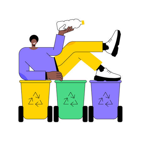 Garbage collection and sorting abstract concept vector illustration.のイラスト素材