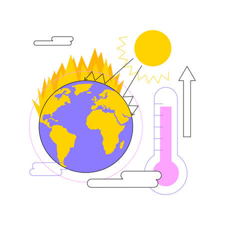 Greenhouse effect abstract concept vector illustration.のイラスト素材