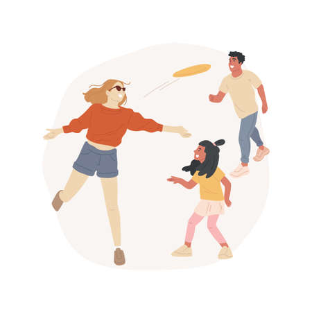 flying disc isolated cartoon vector illustrations.のイラスト素材