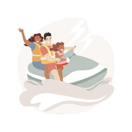 Jet ski isolated cartoon vector illustrations.のイラスト素材
